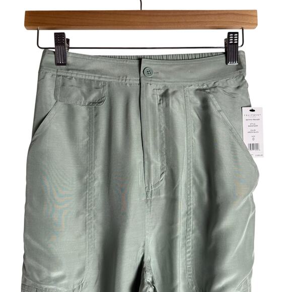 Equipment Mathys Sage Green Modal Silk Blend Cropped Pants Size 0 - Picture 5 of 11
